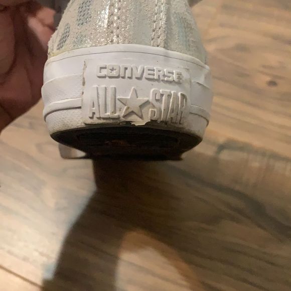 All Star Converse | White and Silver Converse uppers | animal print | size 7 - Picture 3 of 5